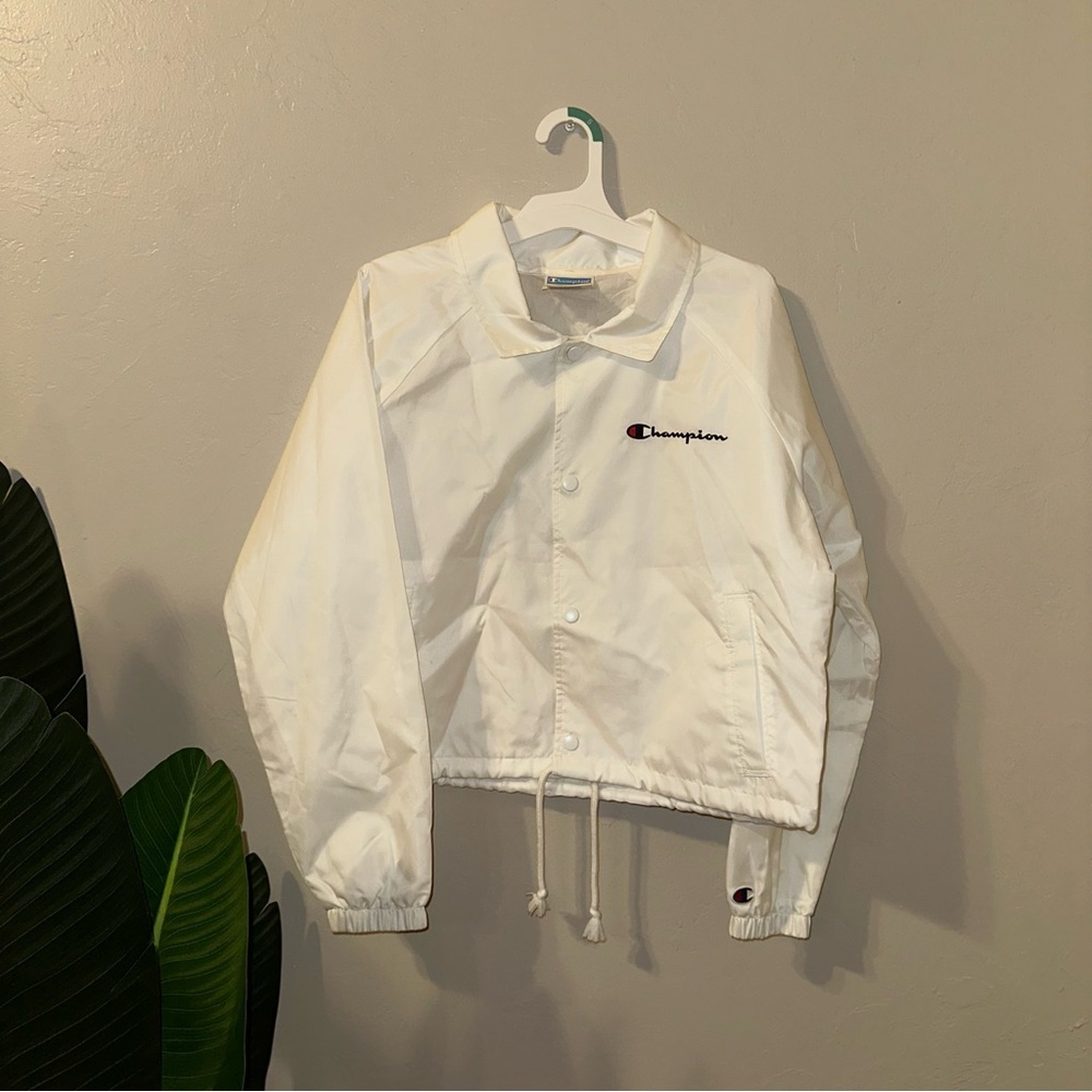 CHAMPION WOMENS WHITE CROPPED JACKET
